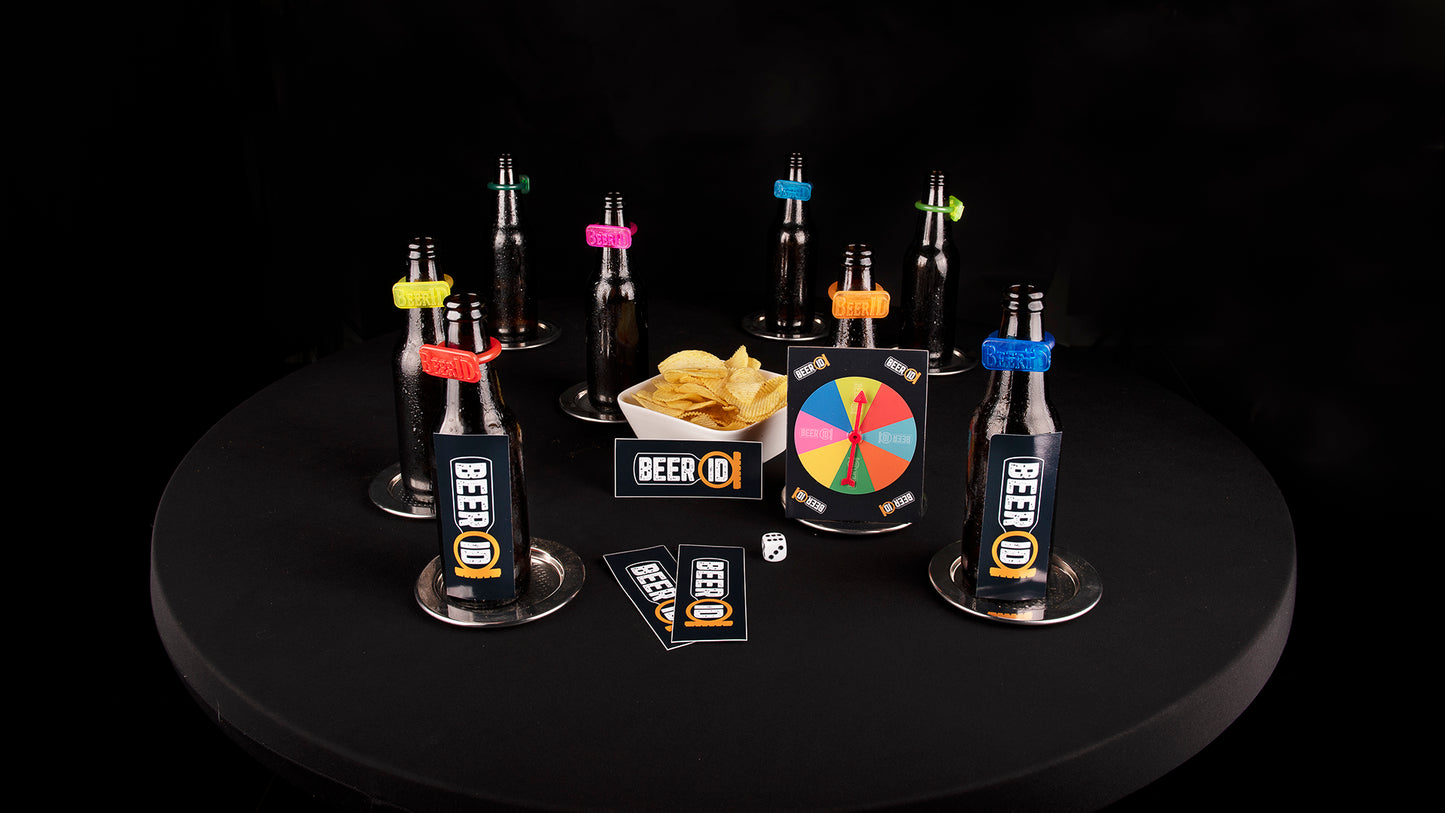 BeerID Deluxe Set - Het ultieme feestpakket met 8 kleurrijke ringen en BeerID Drankspel